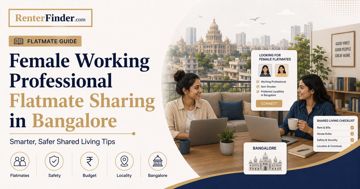 Two women reviewing a co-occupant agreement in a Bangalore flat - guide to finding a trustworthy female working-professional flatmate in Bangalore without a broker in 2026.