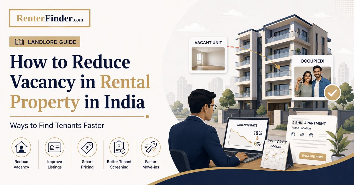 Indian landlord reviewing rental property listing and pricing strategy to reduce vacancy period in 2026 - a practical guide for landlords finding tenants faster.