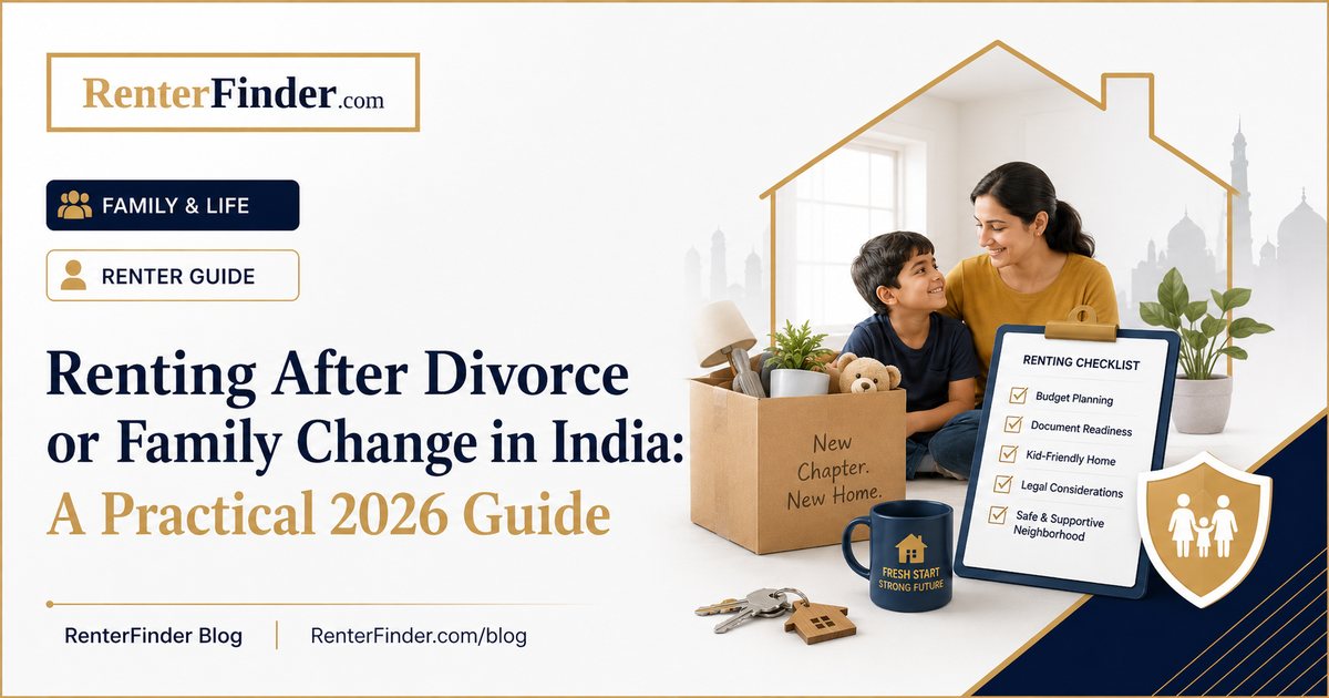 Indian woman starting fresh in a new rental flat after a divorce or family change - finding a new home in India during a life transition.