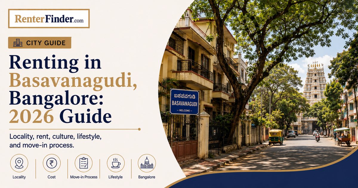 Basavanagudi, south Bangalore - residential streets near Gandhi Bazaar and Bull Temple, a popular locality for families and professionals renting in 2026.