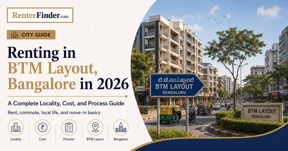 BTM Layout Bangalore rental guide 2026 - phase-by-phase breakdown of rent, commute, deposit norms and broker-free renting options.