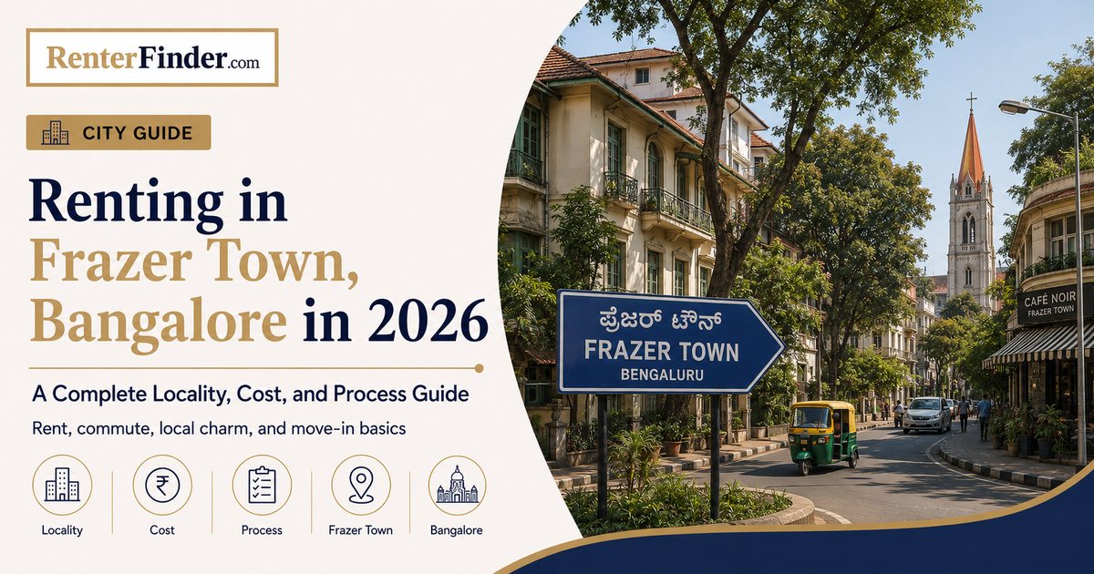 Frazer Town and Cooke Town Bangalore rental guide 2026 - tree-lined cosmopolitan neighbourhood for renters without broker commission.