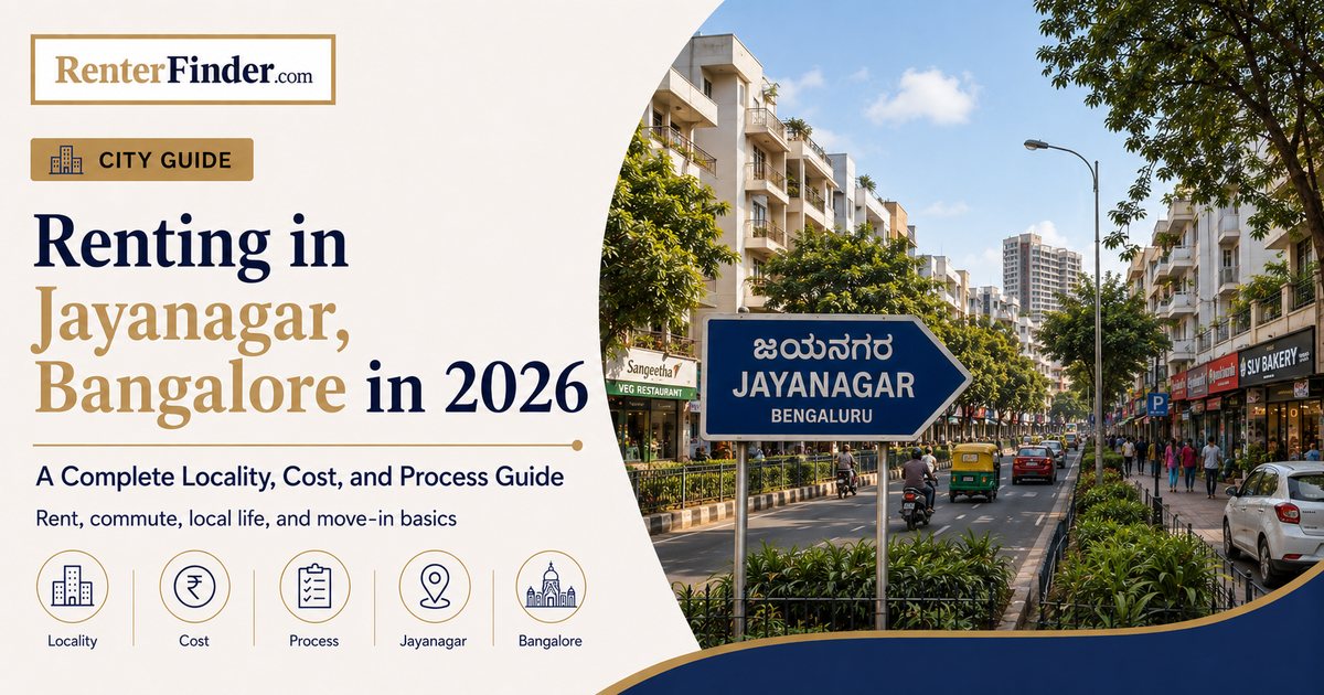 Jayanagar Bangalore rental guide 2026 - block-by-block breakdown of rent, commute, deposit norms and broker-free renting options.