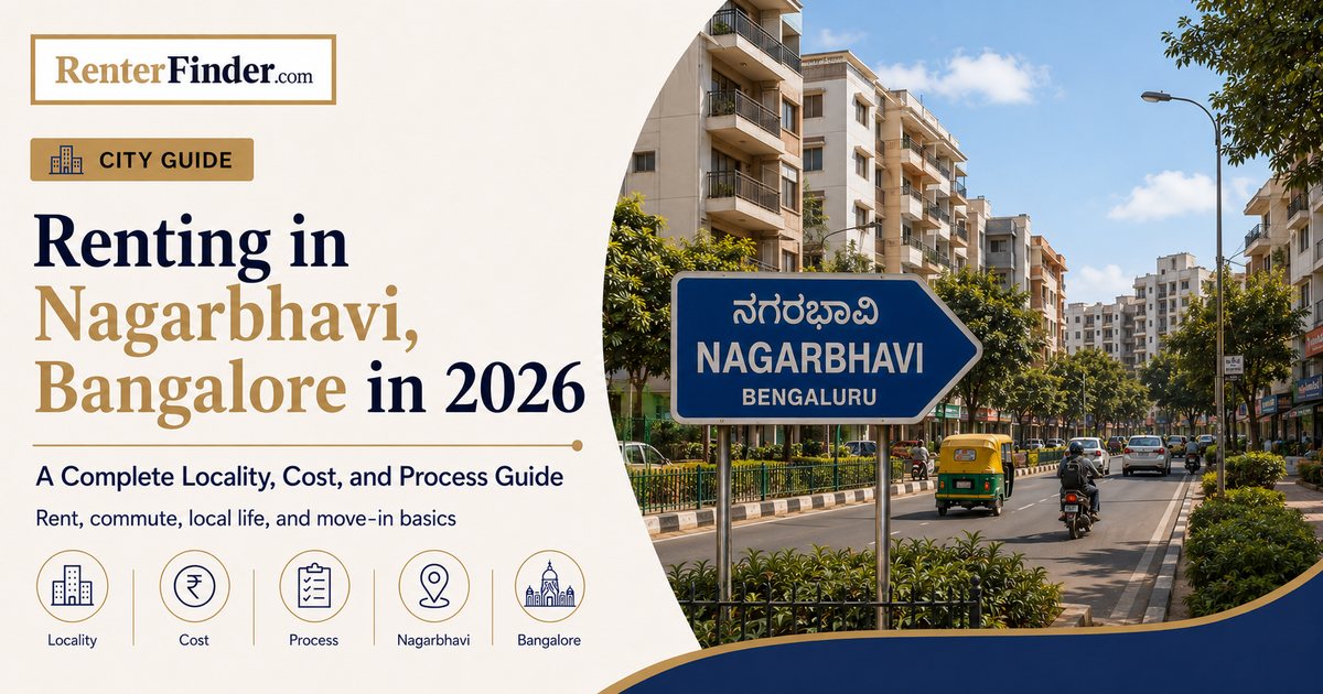A residential street in Nagarbhavi, west Bangalore - an affordable locality popular with students and young professionals near RVCE and Mysore Road.