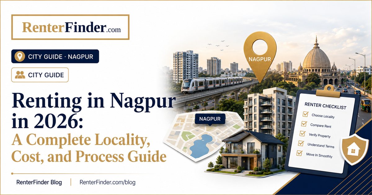 Nagpur cityscape in Maharashtra, India - 2026 rental guide covering Civil Lines, Dharampeth, Ramdaspeth, and orange-city localities for tenants.