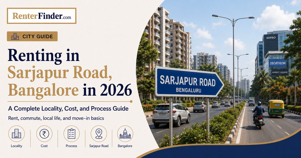 Sarjapur Road Bangalore 2026 rental guide - IT corridor flats from Carmelaram to Gunjur, deposit norms, monsoon tips and how to rent without a broker.