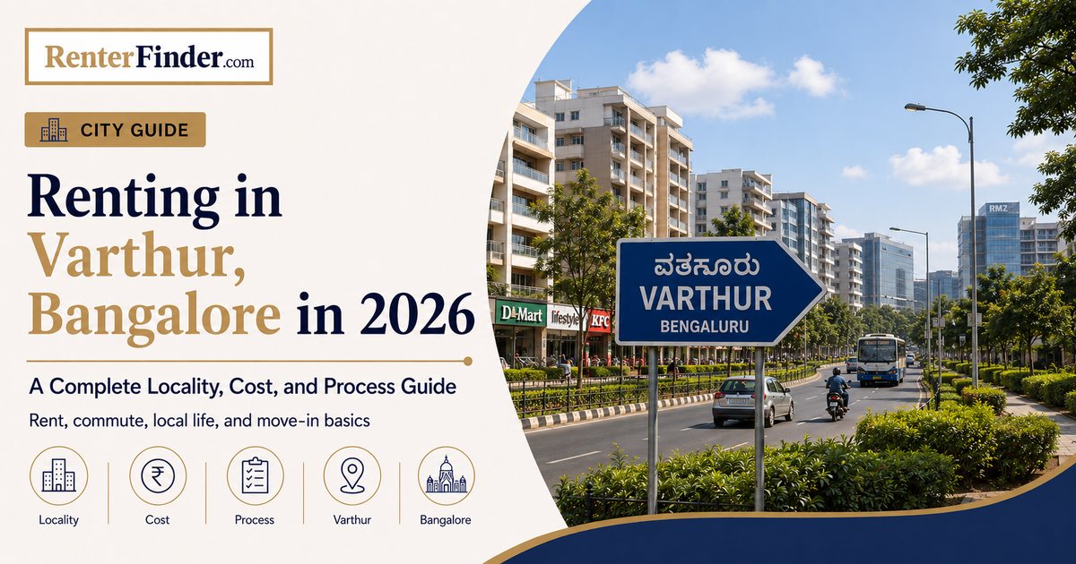 Varthur locality guide Bangalore 2026 - residential apartments near Whitefield IT corridor, rent ranges, commute, lake flooding risk zones for renters.