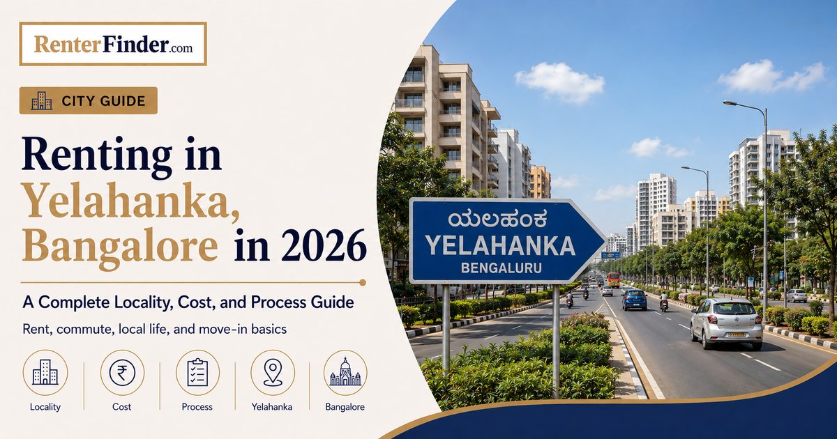 Yelahanka Bangalore rental guide 2026 - sub-locality breakdown of rent, airport commute, deposit norms and broker-free renting options.