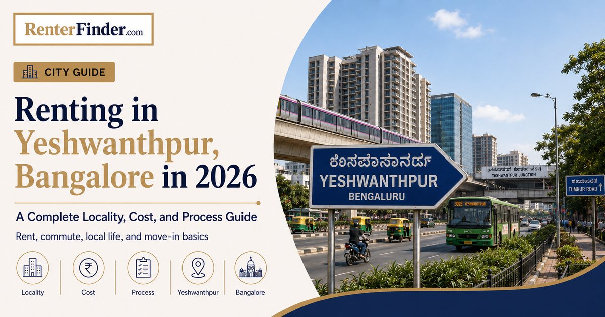 Yeshwanthpur Bangalore locality guide for renters in 2026 - Green Line metro, rent ranges, and how to find a flat without a broker.