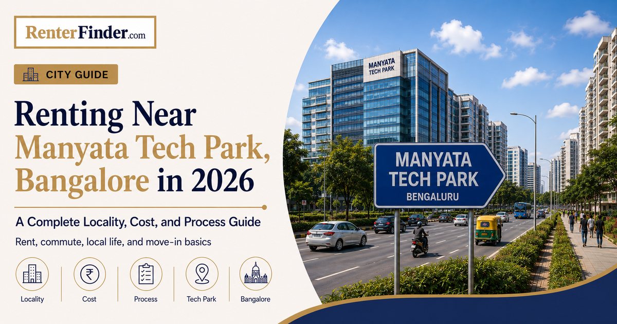 Manyata Tech Park Bangalore 2026 renter guide - best localities, commute times, rent ranges, deposit norms, and RWA rules for north Bangalore renters near Manyata.