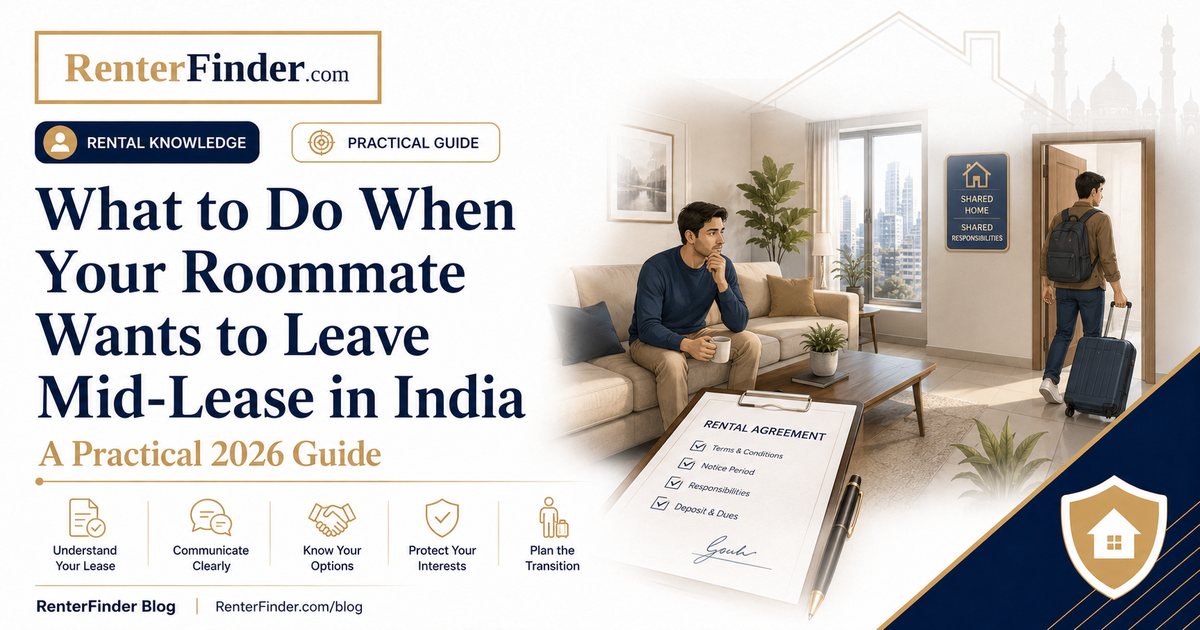 Indian roommate moving boxes out of a shared rental flat mid-lease - what to do when one flatmate breaks the lease early in India.