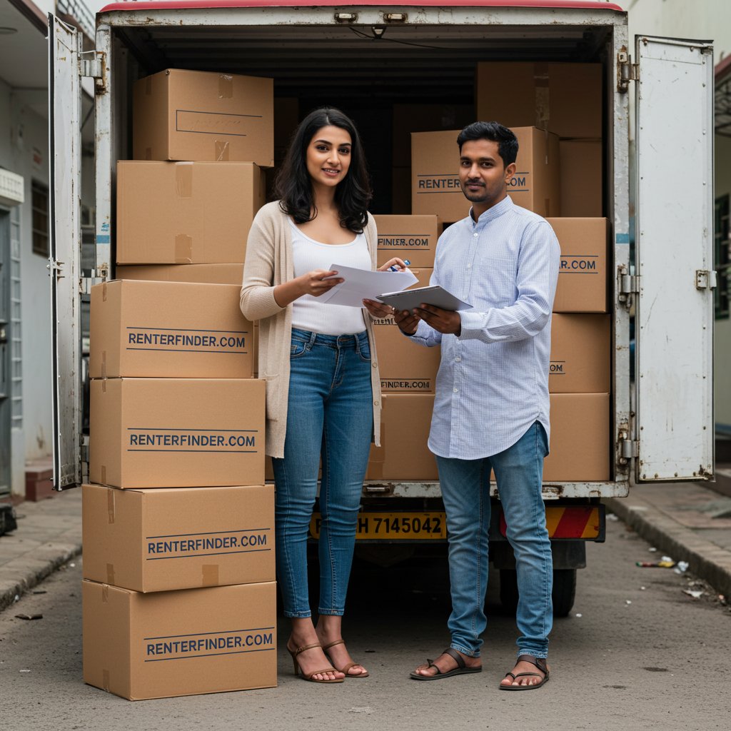 Indian renter and landlord reviewing rental paperwork together - direct, broker-free match via RenterFinder.com